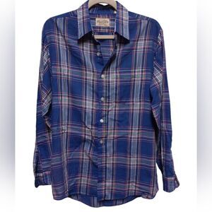 Vintage plaid single stitch button down shirt